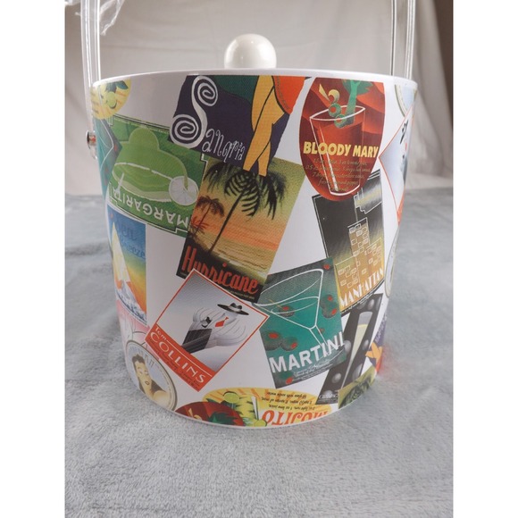 Retro Barware Ice Bucket Vintage 2003 New (other) Cocktails Multicolor Party Fun - Picture 10 of 16